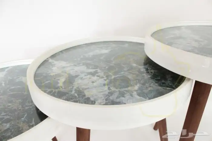 طقم طاولات تركي دائري 3 قطع وأحجام بأشكال مميزة 3