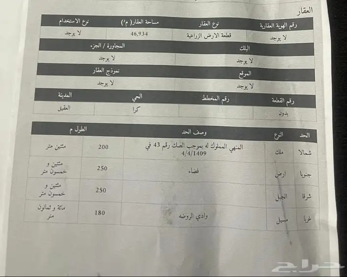أرض زراعية كبيرة للبيع بمركز كرا بالباحة 0