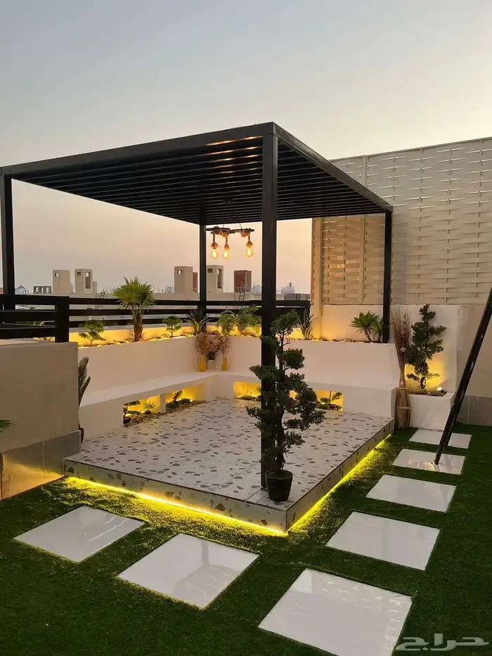تنسيق حدائق وشلالات نوافير وعشب جداري وعشب ارضي 2