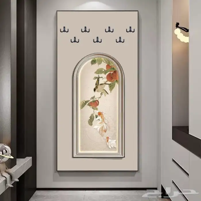 لوحة جدارية مع علاقه ملابس خيارات متعدده 5