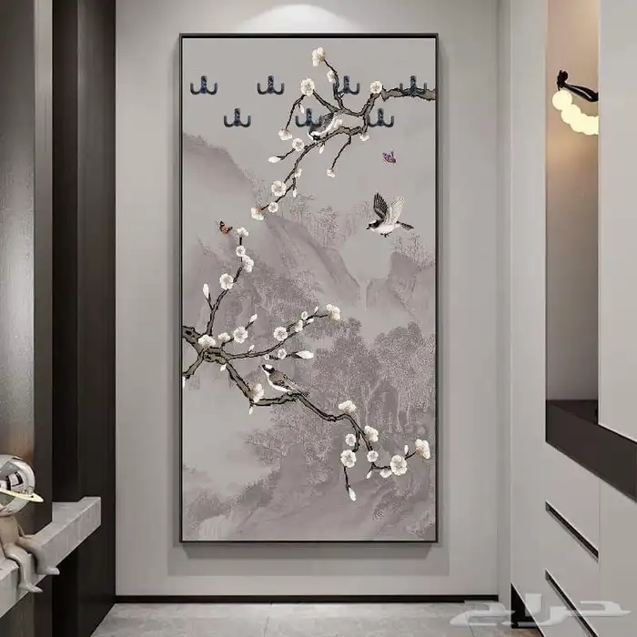 لوحة جدارية مع علاقه ملابس خيارات متعدده 9