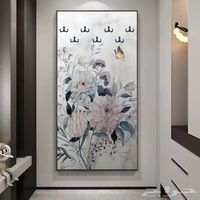 لوحة جدارية مع علاقه ملابس خيارات متعدده 4
