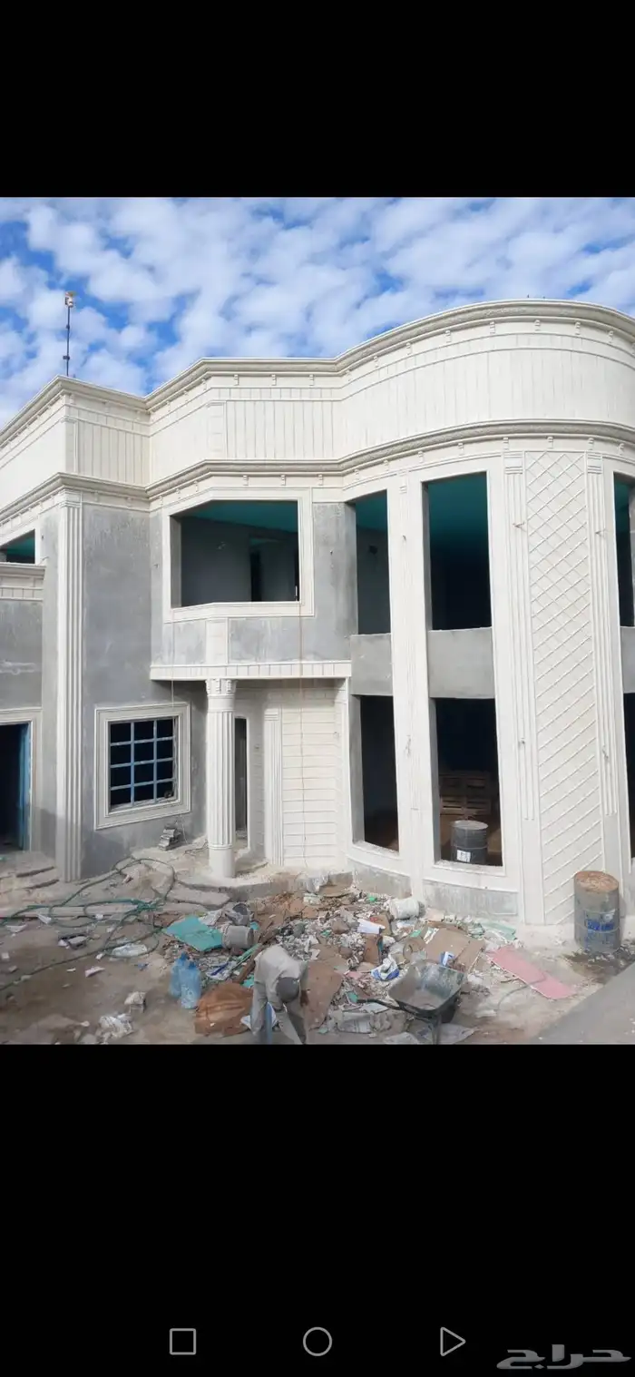 ديكورات خارجيه بديل الحجر الطبيعي سمنت أبيض وبطحاء الرياض 3