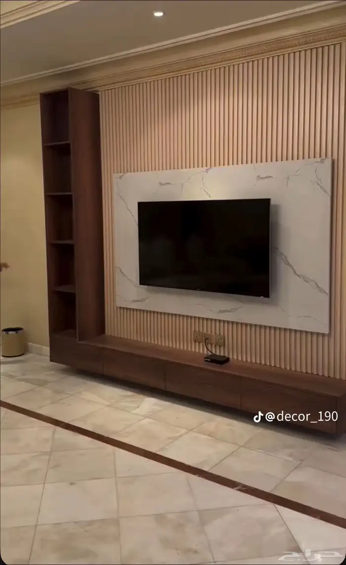 ديكورات منزليه بديل اشيبورد بديل الخشب شاشه تلفزيون رفوف فوم 3