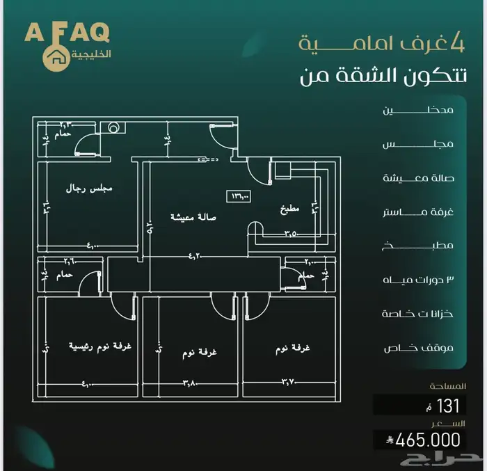 ثلاث وأربع غرف وملاحق للبيع النزهه اكاش اربع غرف 420 الف عرض 7