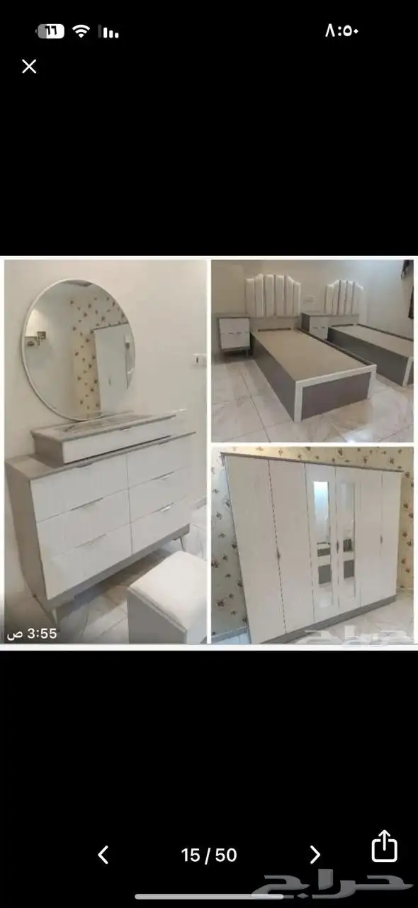غرف نوم جديده جاهزه 6قطع بسعر المصنع 7