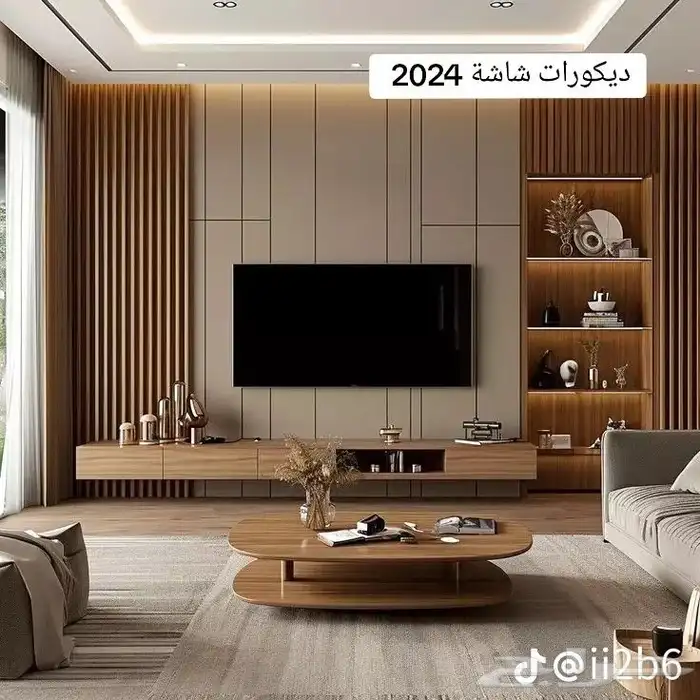ديكورات منزليه بديل اشيبورد بديل الخشب شاشه تلفزيون رفوف فوم 19