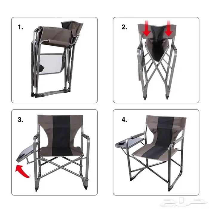 كرسي بمسند قابل للطي التخييم 3