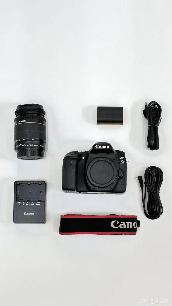 كاميرا كان 80D بطاريه   شاحن عدسه أساسيه 55-18 عدسه شامله 13 1