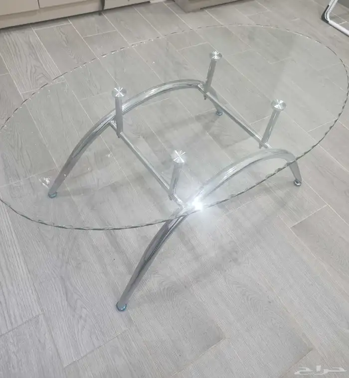 طاولة زجاج بيضاوية 0