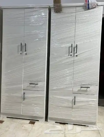 دواليب وطني بابين لون ابيض خشب وطني صناعه سعوديه 1