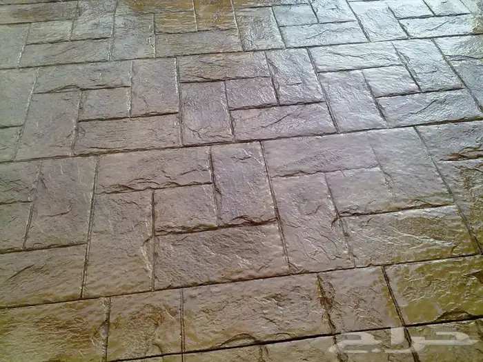 صبة مطبوعة خرسانه ملونة ديكورات painting work house 5