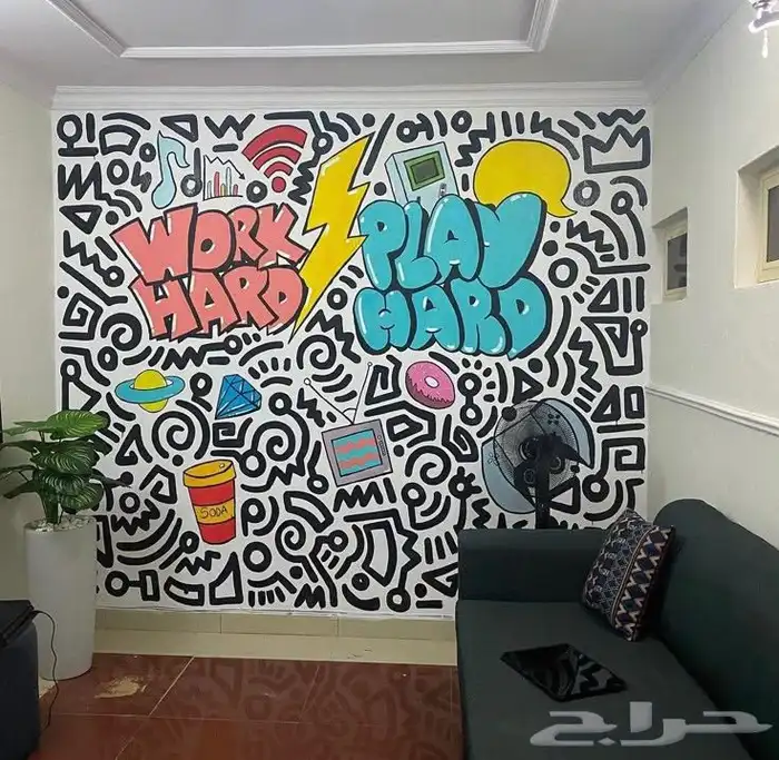 رسام جدران ملاعب رسم مغاسل سيارات رسم جدران مطاعم 5