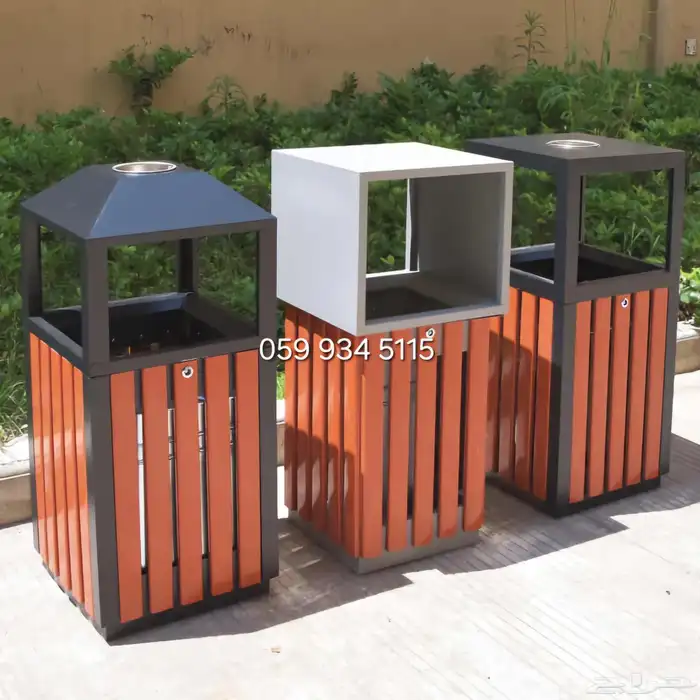 سلة مهملات بدون طفاية مثالي للاستخدام في الهواء الطلق 13