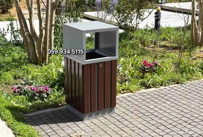 سلة مهملات بدون طفاية مثالي للاستخدام في الهواء الطلق 2