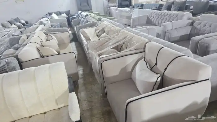 كنب جديد جاهز حرف ال و7نفر بأسعار مناسبة شامل التوصيل 20