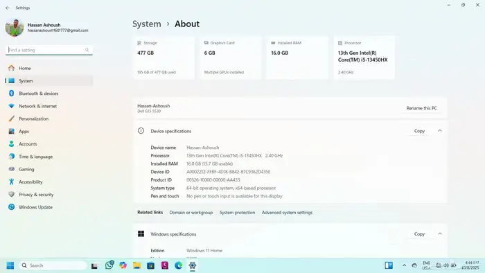 Laptop Dell G15 5530 2