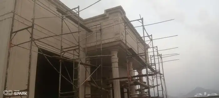 ديكورات خارجيه لياسه ملونه بطحاء الرياض واسمنت ابيض 4
