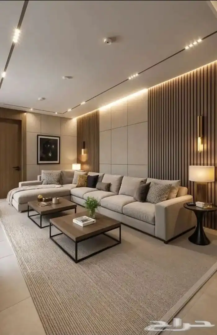 ديكور مكتبة تلفزيون خلفيه شاشه واجهه خشب بديل شيبورد مكتبه 0