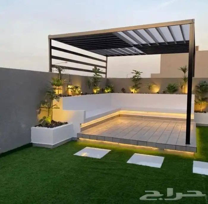 تنسيق حدائق الرياض عمل المظلات والجلسات 5