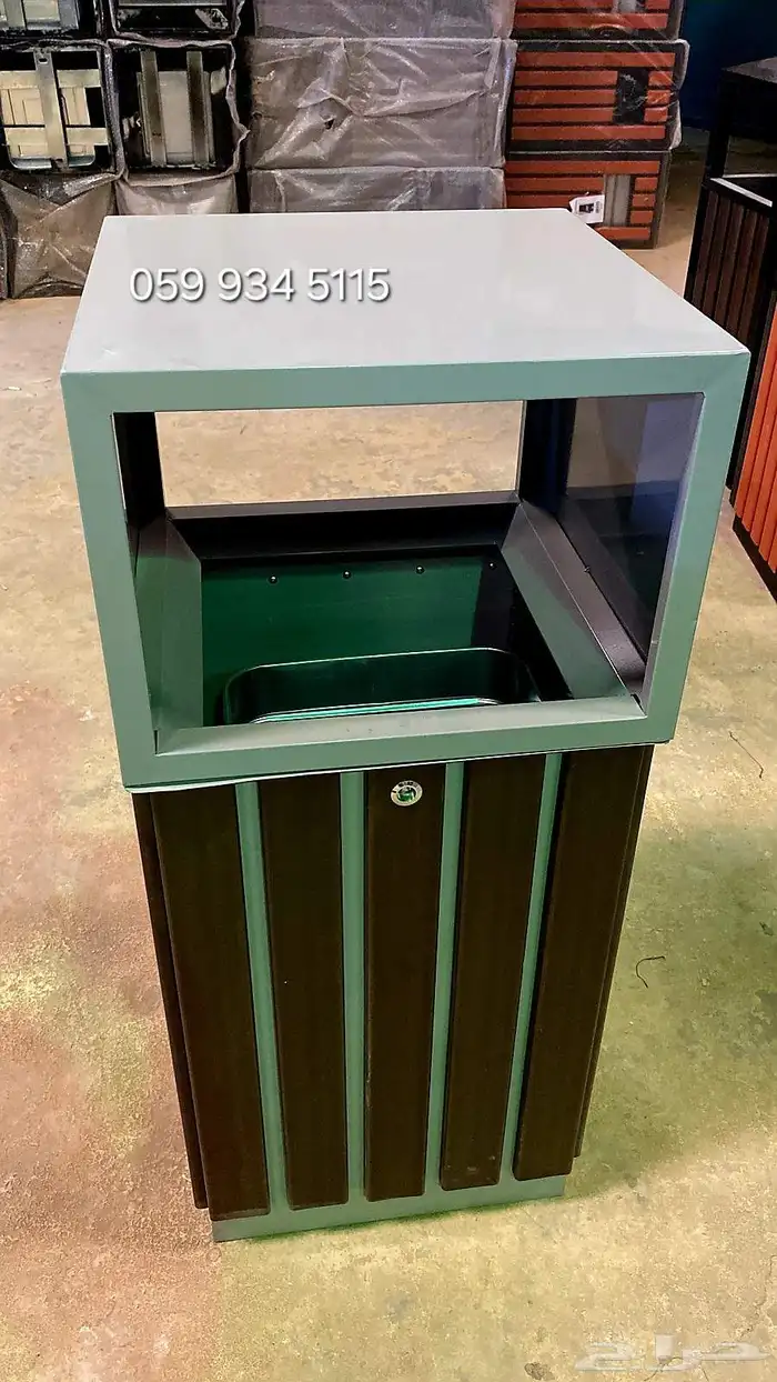 سلة مهملات بدون طفاية مثالي للاستخدام في الهواء الطلق 6