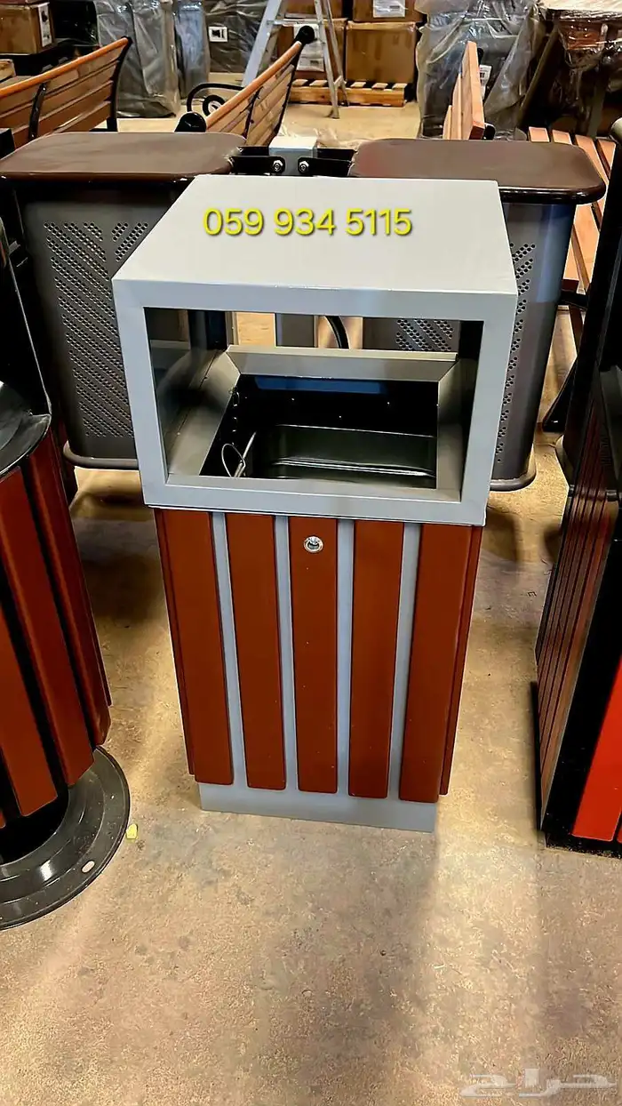 سلة مهملات بدون طفاية مثالي للاستخدام في الهواء الطلق 4