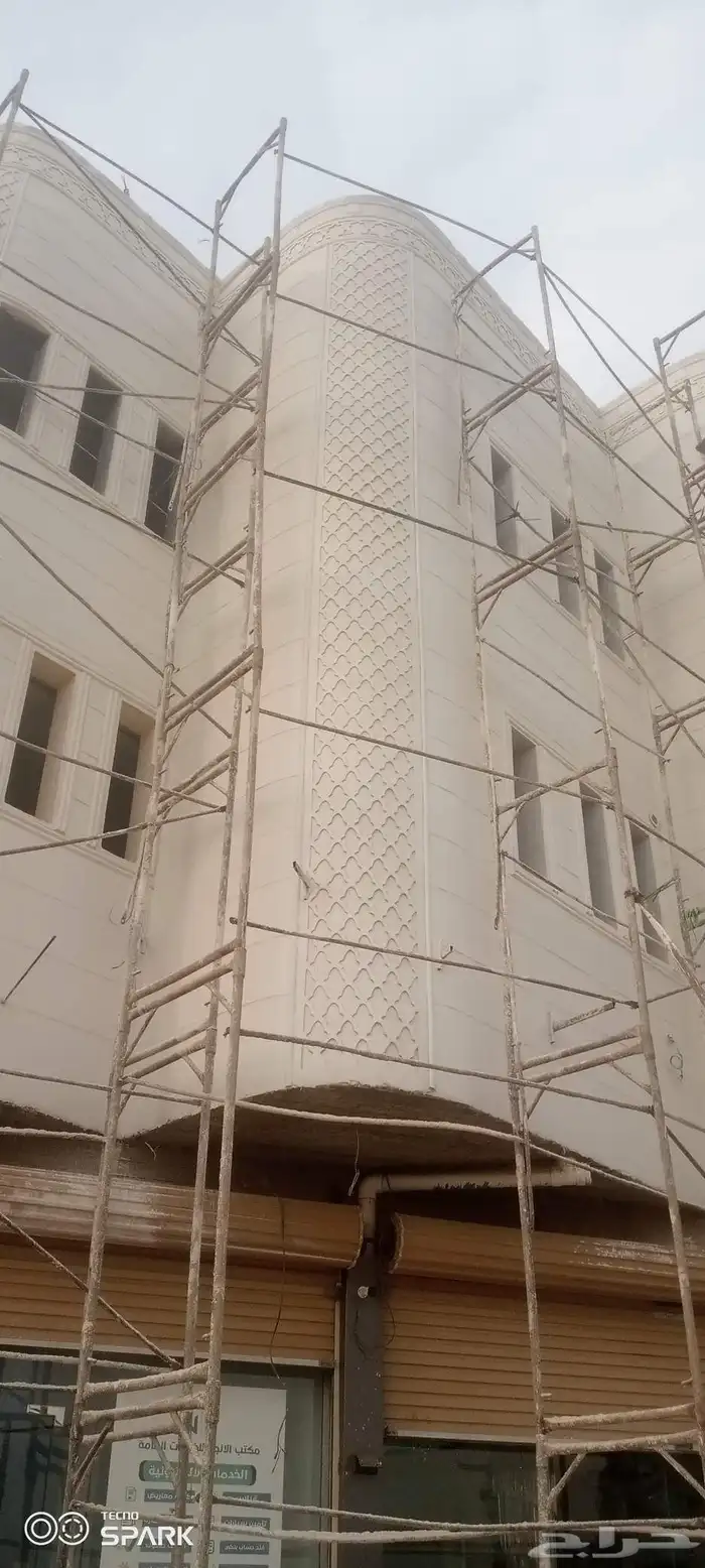 ديكورات خارجيه لياسه ملونه بطحاء الرياض واسمنت ابيض 8