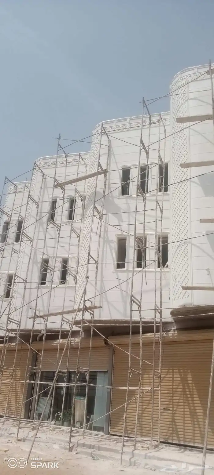 ديكورات خارجيه لياسه ملونه بطحاء الرياض واسمنت ابيض 7