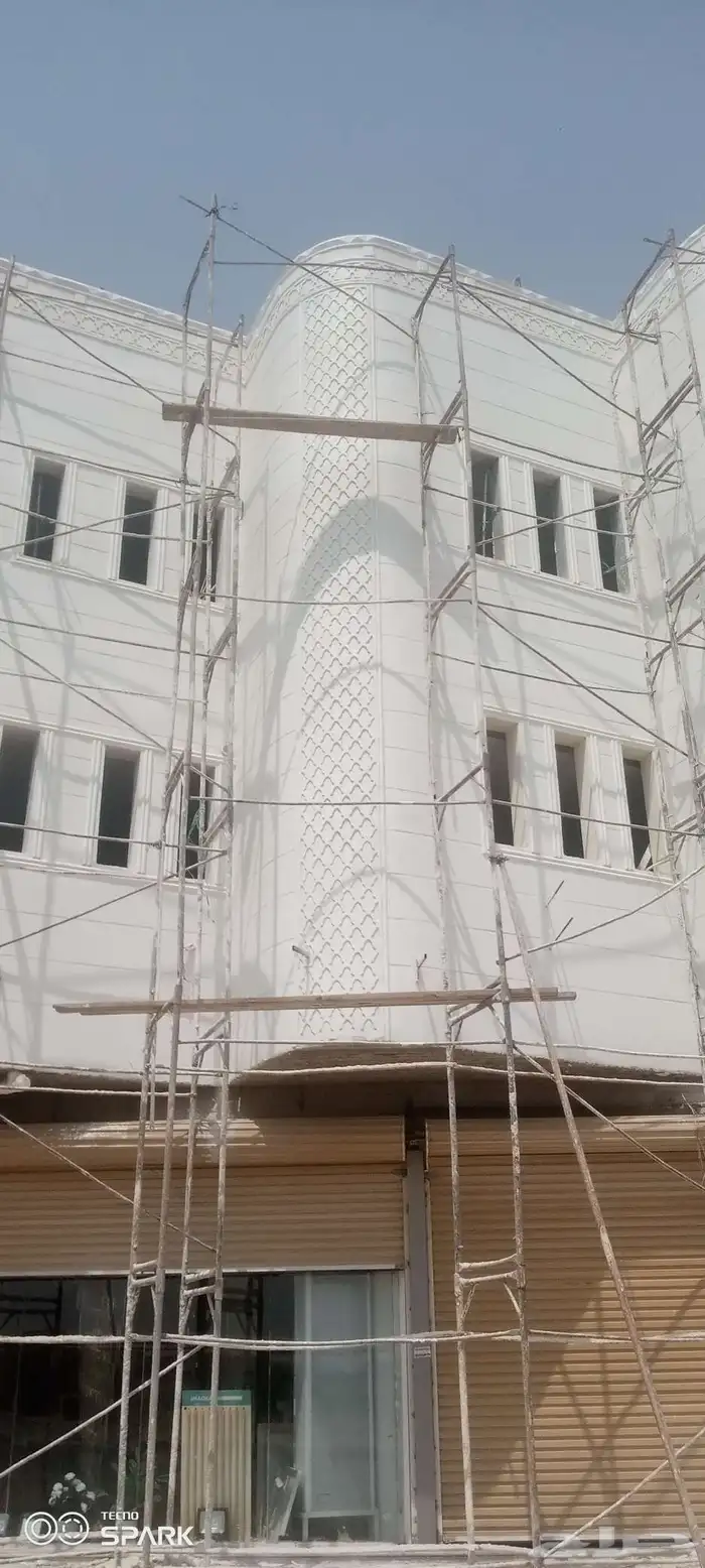 ديكورات خارجيه لياسه ملونه بطحاء الرياض واسمنت ابيض 6
