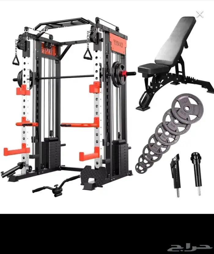 جهاز تمرين متكامل 10 في واحد سمث وكيبل الأثقال smith machine 0