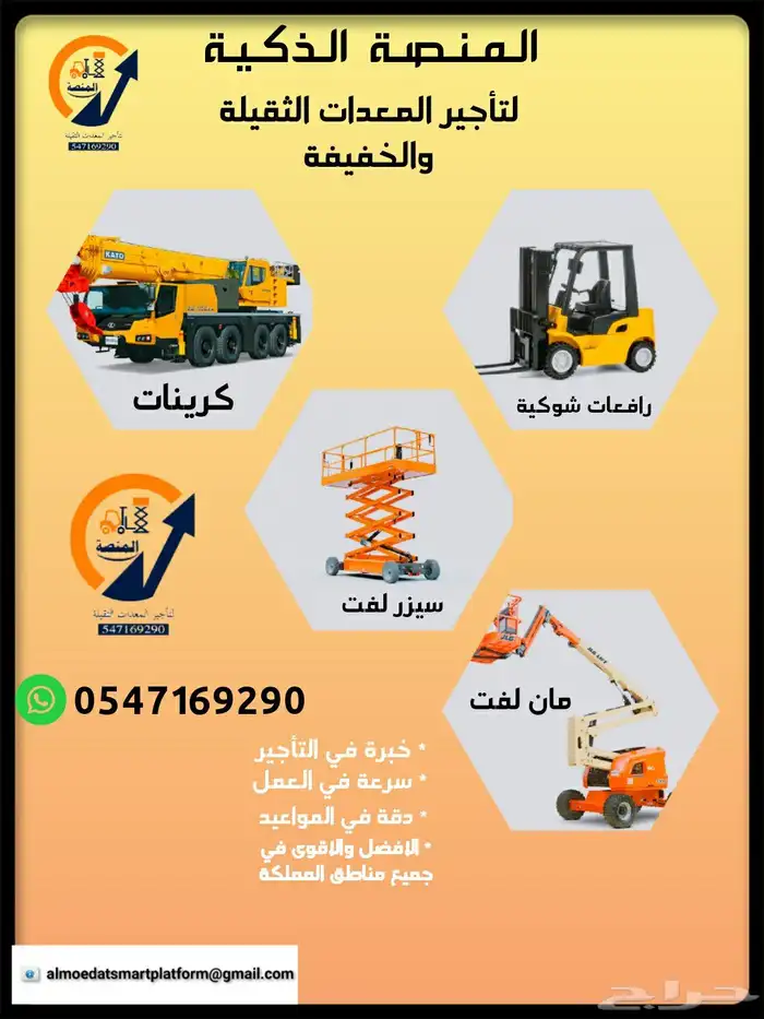 رافعات شوكية للإيجار _ كرينات للإيجار   سيزرلفت للإيجار 0