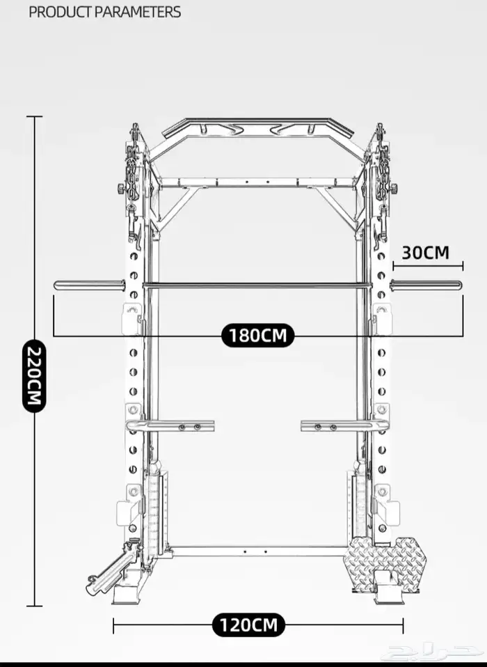 جهاز تمرين متكامل 10 في واحد سمث وكيبل الأثقال smith machine 11