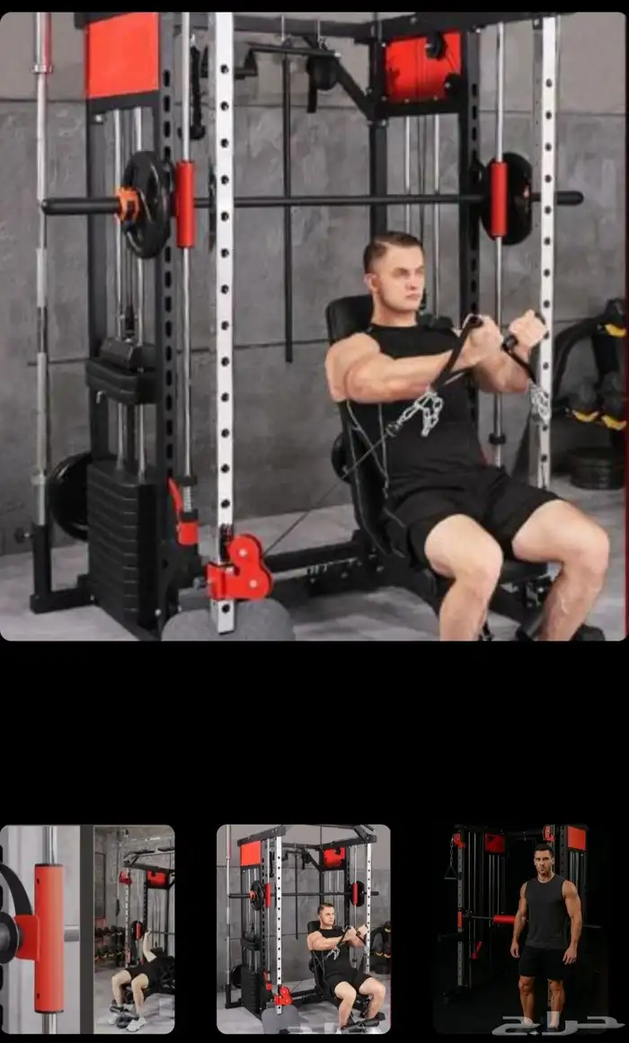 جهاز تمرين متكامل 10 في واحد سمث وكيبل الأثقال smith machine 17