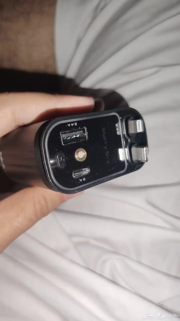 شاحن ولاعه للسيارات بسلك طويل يجي ايفون وتايب سي 0