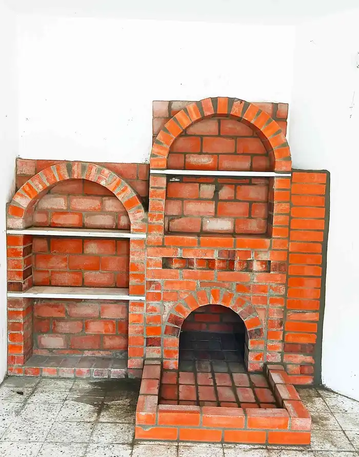 Fire pit with a brick cover car awning fabric 1