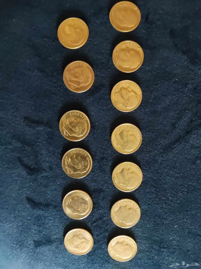 عملات Dime امريكية تواريخ مختلفة 13