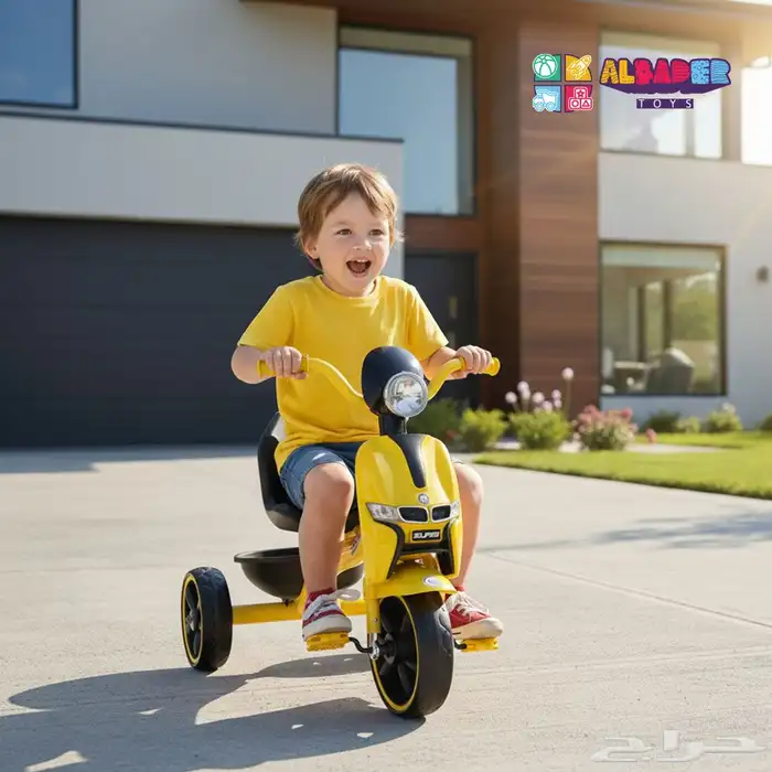 سيكل ثلاثي بتصميم BMW المميز - دراجه 3 كفرات مع مؤثرات صوت 6