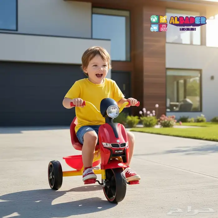 سيكل ثلاثي بتصميم BMW المميز - دراجه 3 كفرات مع مؤثرات صوت 23