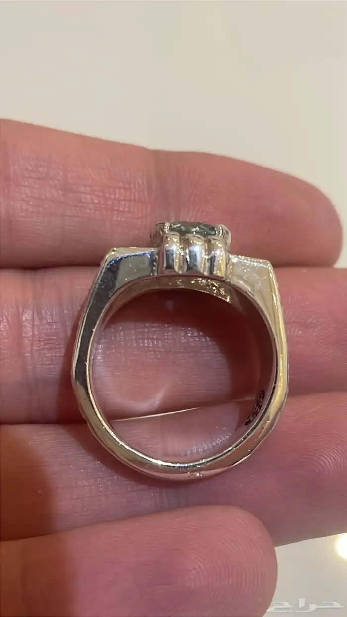 خاتم موزنايت فانسي مرصع ألماس حر 3