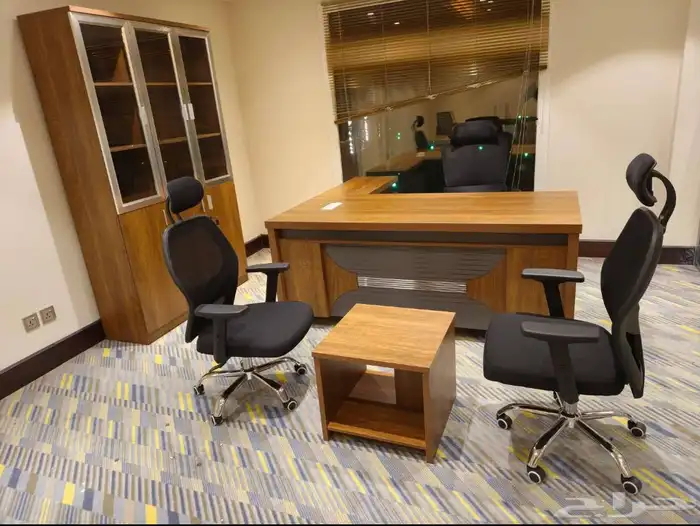 مكاتب طقم فخم مكتب ماسه دولاب ملفات متوفر 4