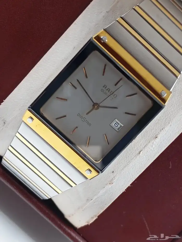 ساعة رادو RAD0 دايستار مربعة ذهبي وفضي اصلية 0
