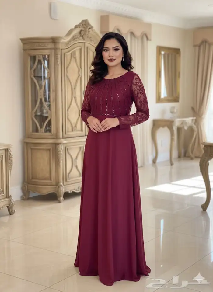 فستان عنابي للبيع 3
