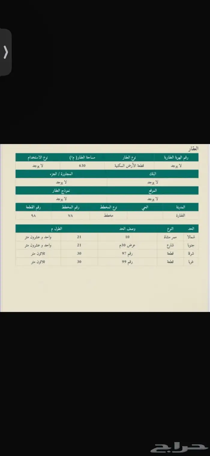 للبيع ارض تجارية في الدوادمي الفقارة مساحه 630 ب 50 الف 0