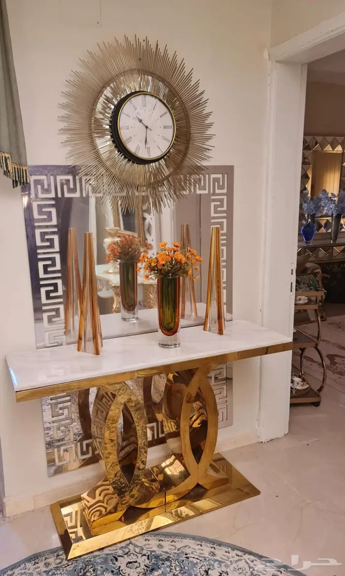 مدخل ذهبي مع رخامه 0