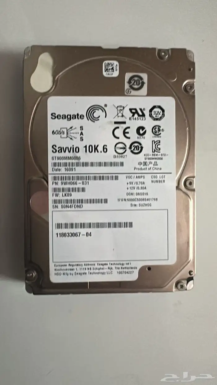 هاردات سيرفرات SAS 10 K   SAS 15 K  SAS SSD SecondHand 1