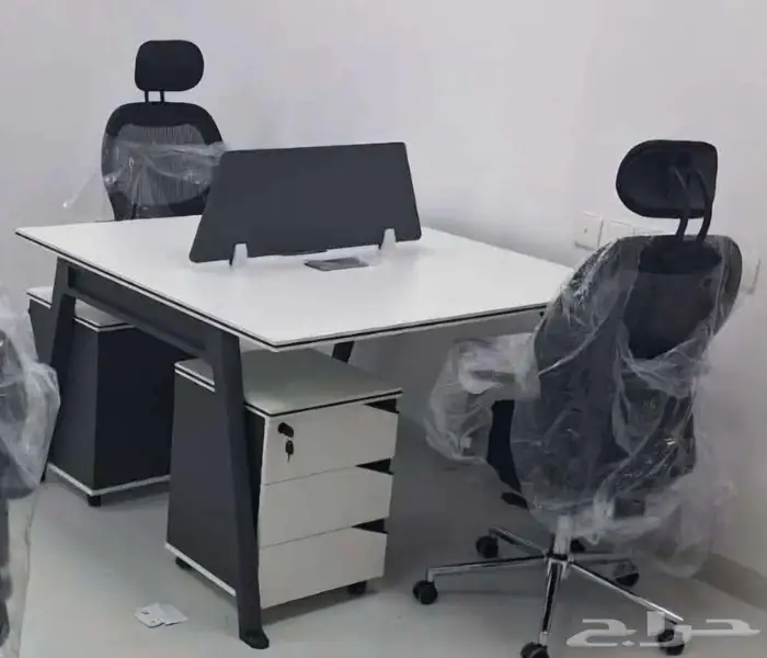 مكتب بارتيشن ثنائي ابيض بارتيشن رباعي ابيض اثاث مكتبي 0