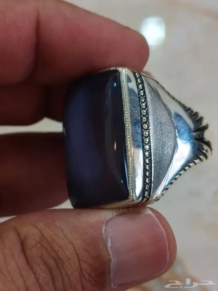 خاتم فضة بحجر العقيق اليماني حجم راهي صياغة غلام 4