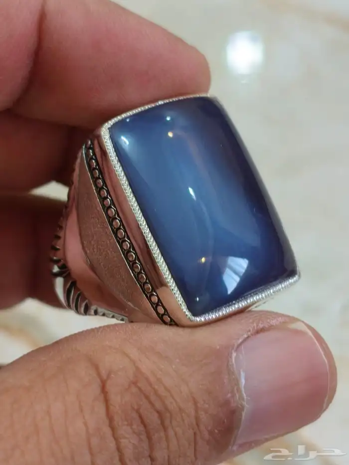 خاتم فضة بحجر العقيق اليماني حجم راهي صياغة غلام 0