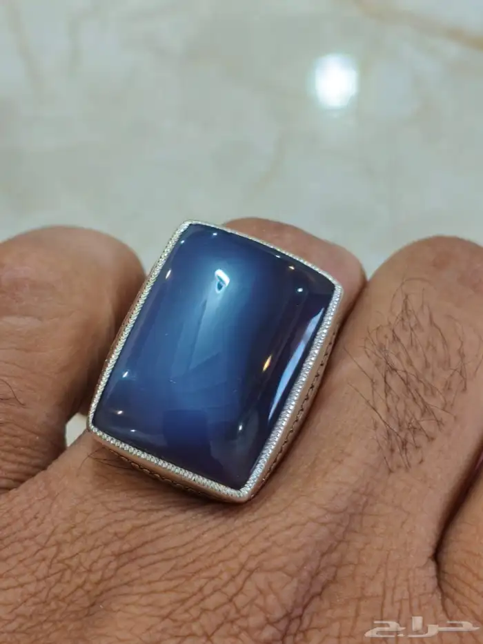 خاتم فضة بحجر العقيق اليماني حجم راهي صياغة غلام 5