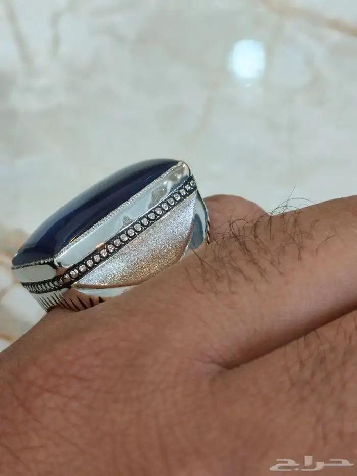 خاتم فضة بحجر العقيق اليماني حجم راهي صياغة غلام 7